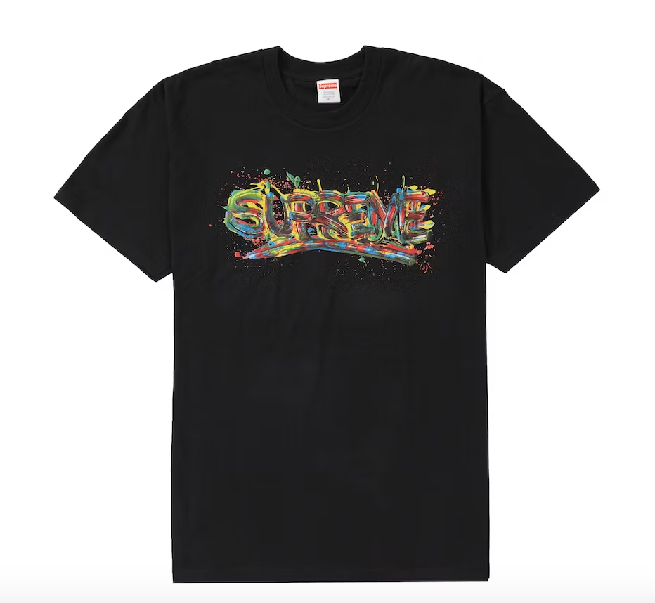 Supreme Paint Logo Tee Black