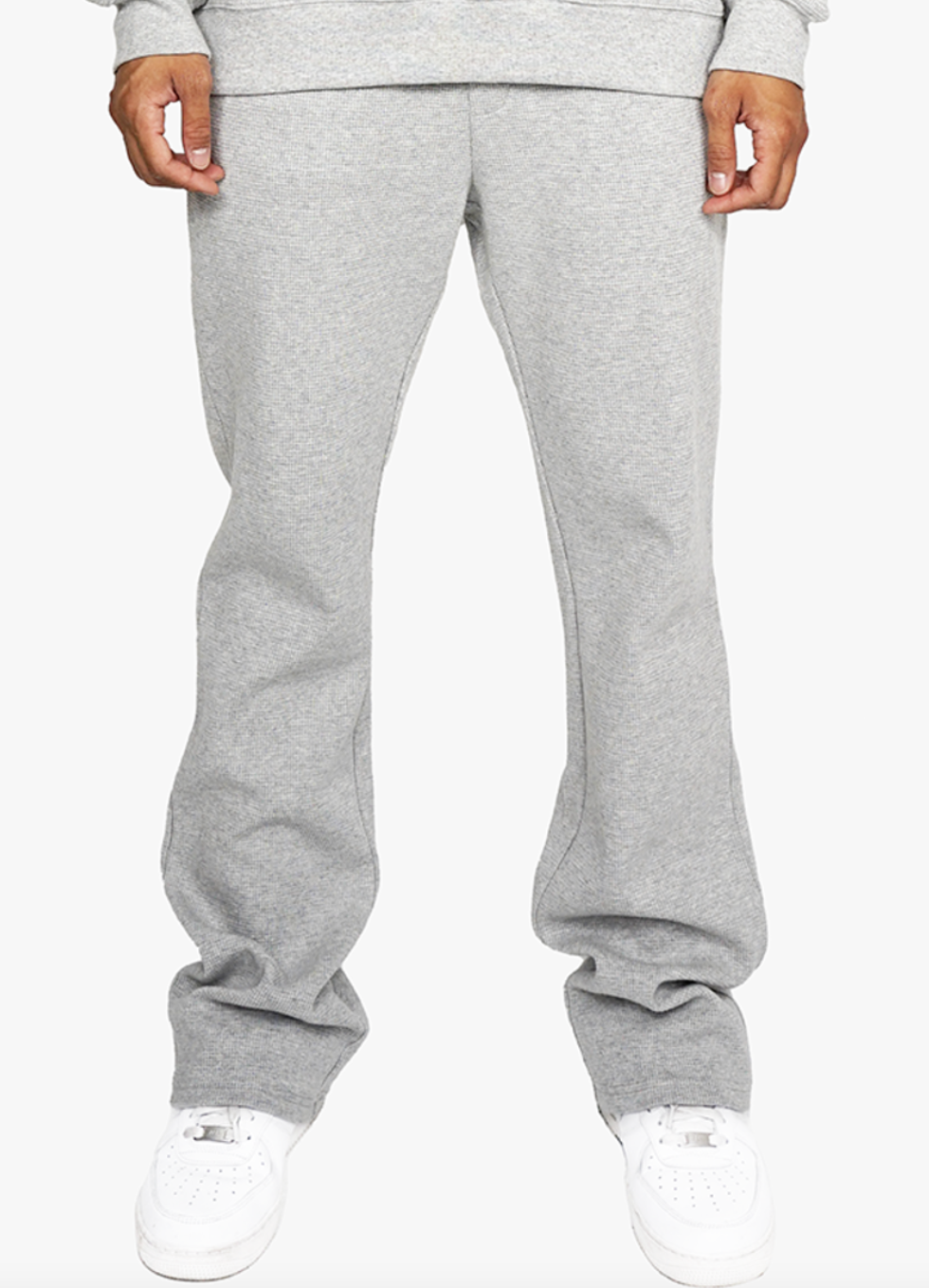 THERMAL FLARE PANTS HEATHER GREY