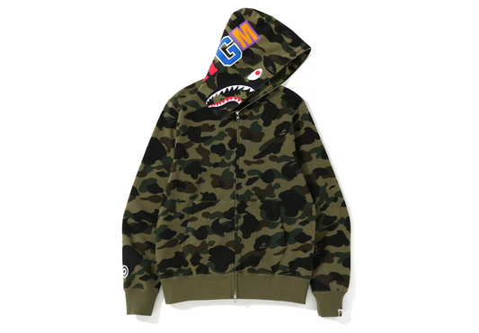 Bape 1st Camo Hoodie Zip Up Army Green