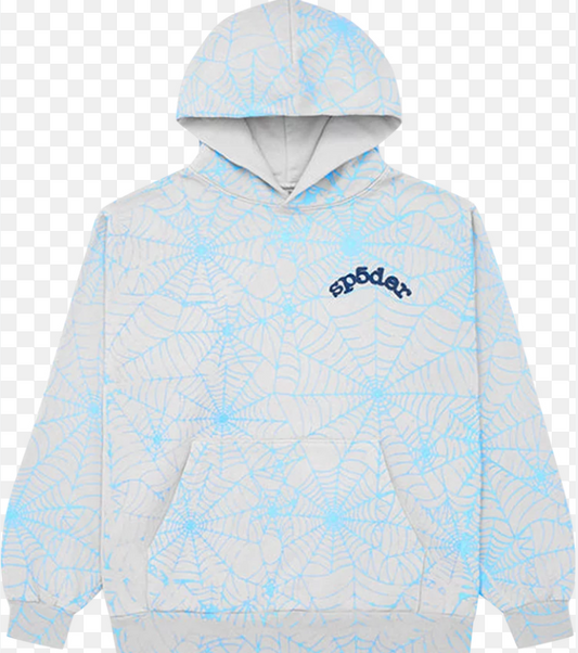 Sp5der Hoodie Blue/Grey AOP