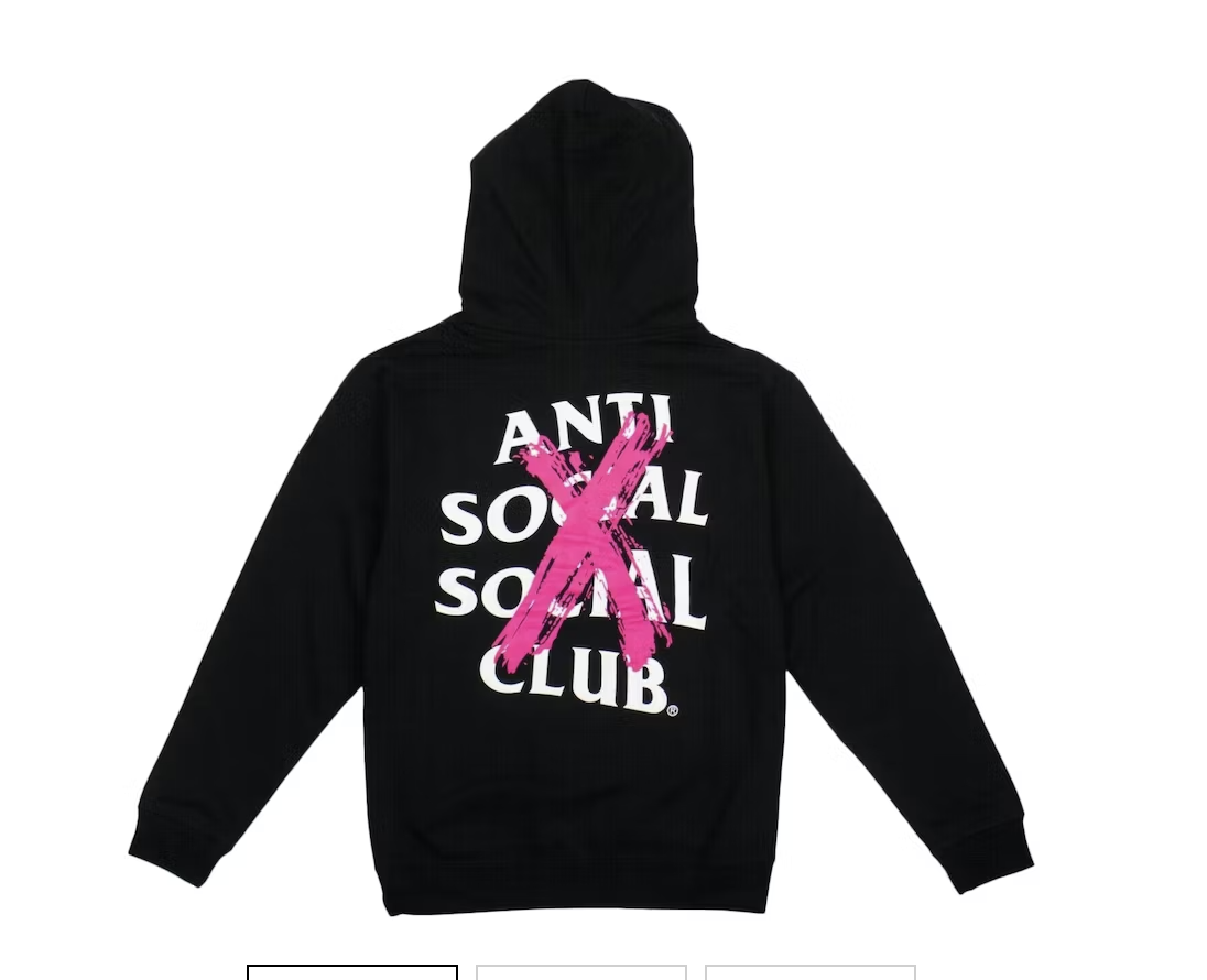 Anti Social Social Club Cancelled Hoodie Black (Pink X)