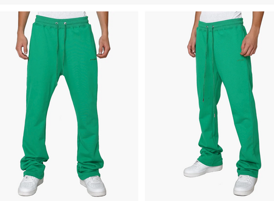 EPTM FRENCH TERRY FLARE PANTS-GREEN