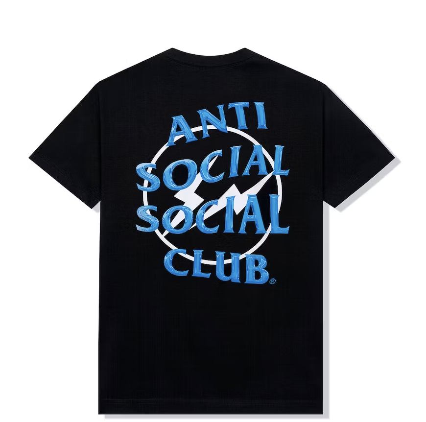 Anti Social Social Club x Fragment Blue Bolt Tee (FW19) Black