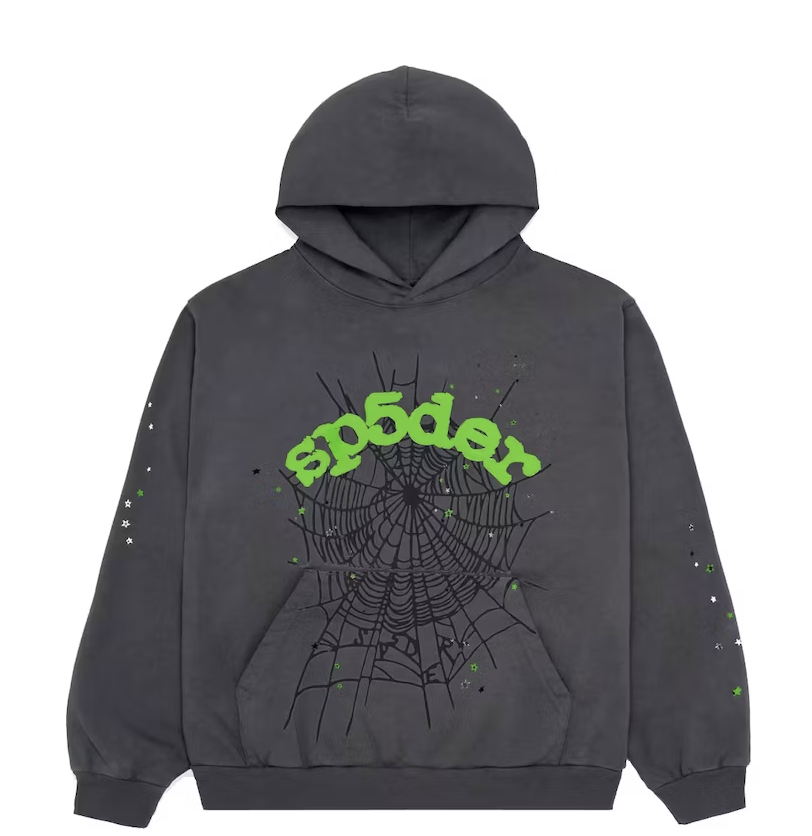 Sp5der Wait Web Hoodie Slate Grey