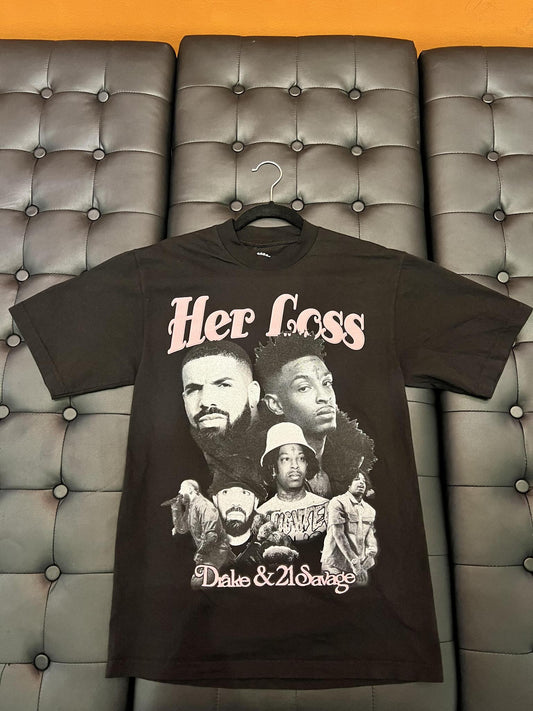 Scam Likely Drake & 21 Savage Her Loss Tee Black