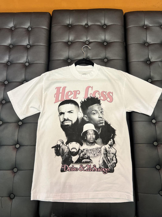 Scam Likely Drake & 21 Savage Her Loss Tee White