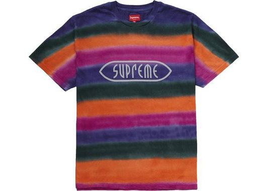 Supreme Rainbow Stripe Tee Orange