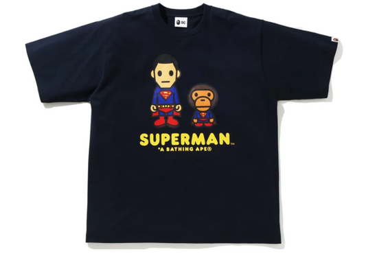 BAPE x DC Baby Milo Superman Relaxed Fit Tee Navy