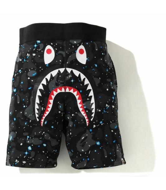 SPACE CAMO SHARK SWEAT SHORTS Black