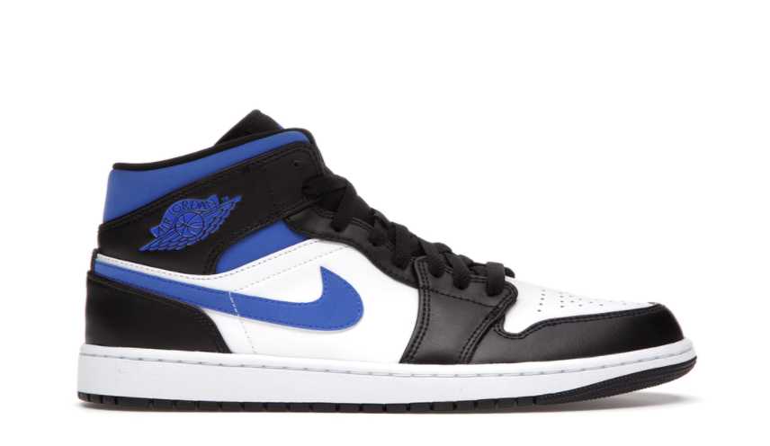 Jordan 1 Mid White Black Royal