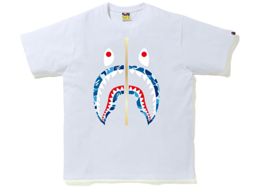 BAPE ABC Camo Shark Tee White/Blue