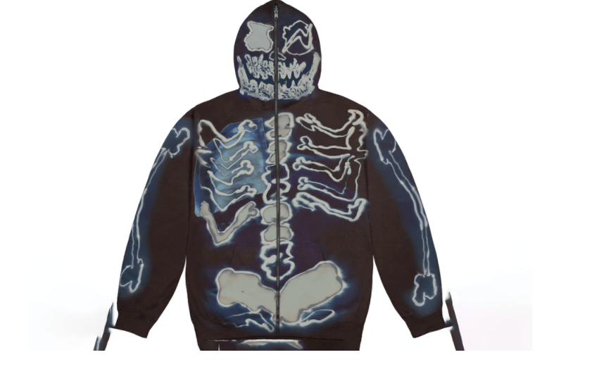 Travis Scott Cactus Jack For Fragment Skeleton Graffiti Full Zip Hoodie Multi