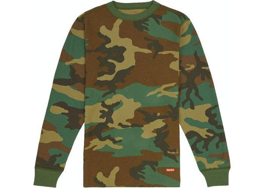 Supreme Hanes Thermal Crew (1 Pack) FW19 Woodland Camo