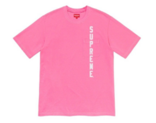 Supreme Contrast Stitch Pocket Tee Pink