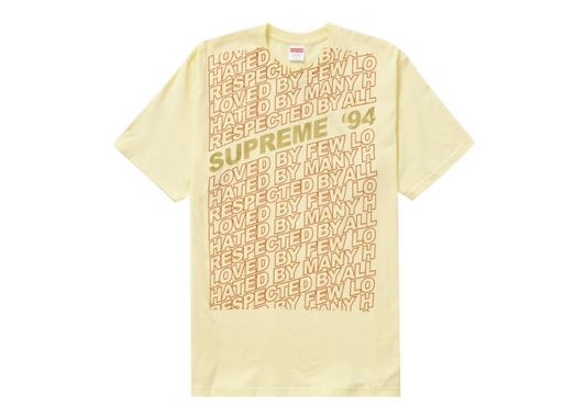 Supreme Respected Tee Pale Yellow