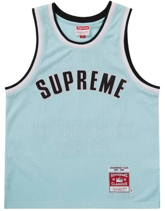 Supreme Mitchell & Ness Basketball Jersey Light Blue