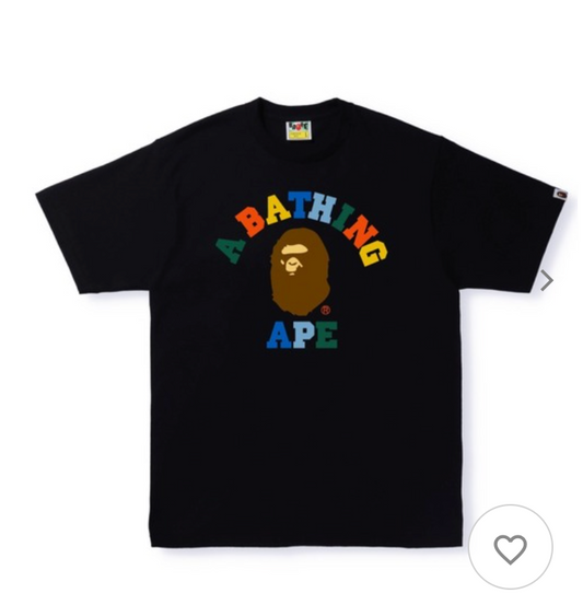 A BATHING APE MULTI COLOR CAMO TEE BLACK