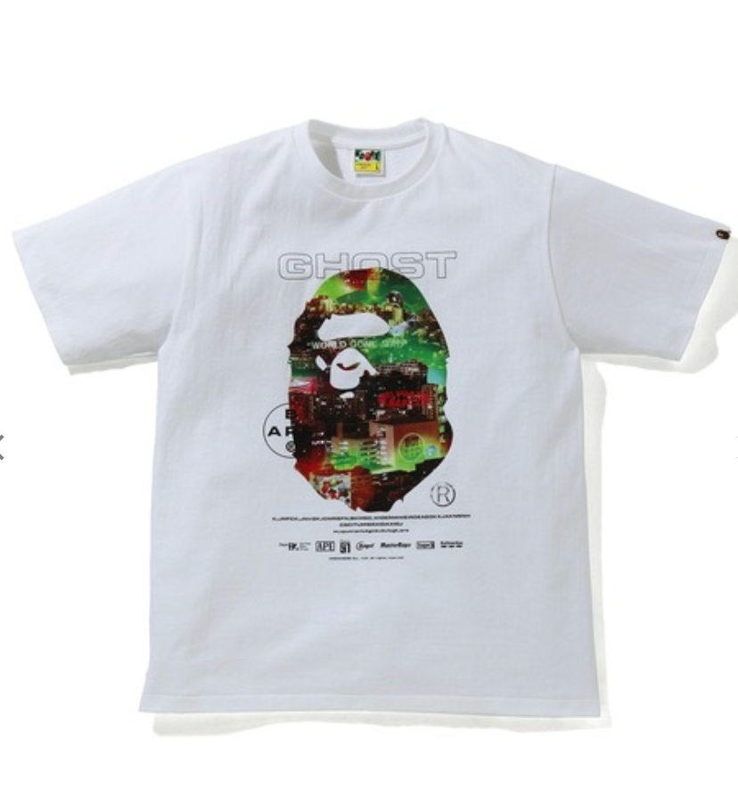 A BATHING APE GHORST 2 RELAXED FIT TEE White