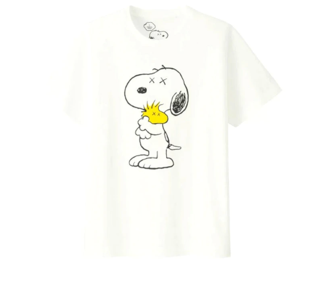 KAWS x Uniqlo x Peanuts Snoopy & Woodstock Tee White