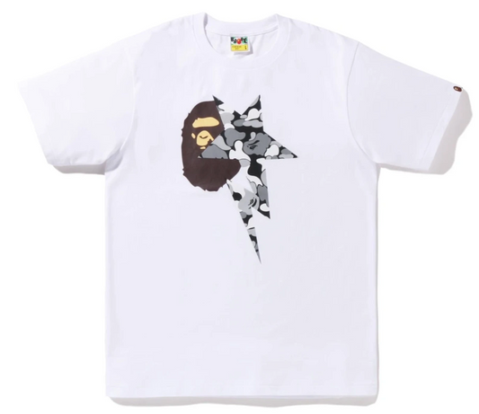 Bape Abc Camo Sta Ape Head Tee White