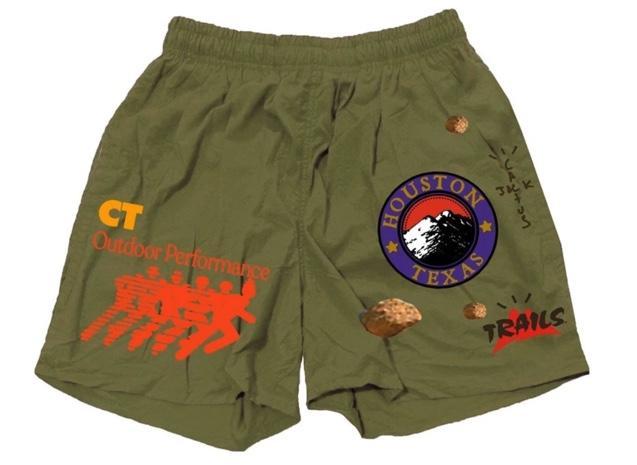 Travis Scott Running Wild Shorts Olive