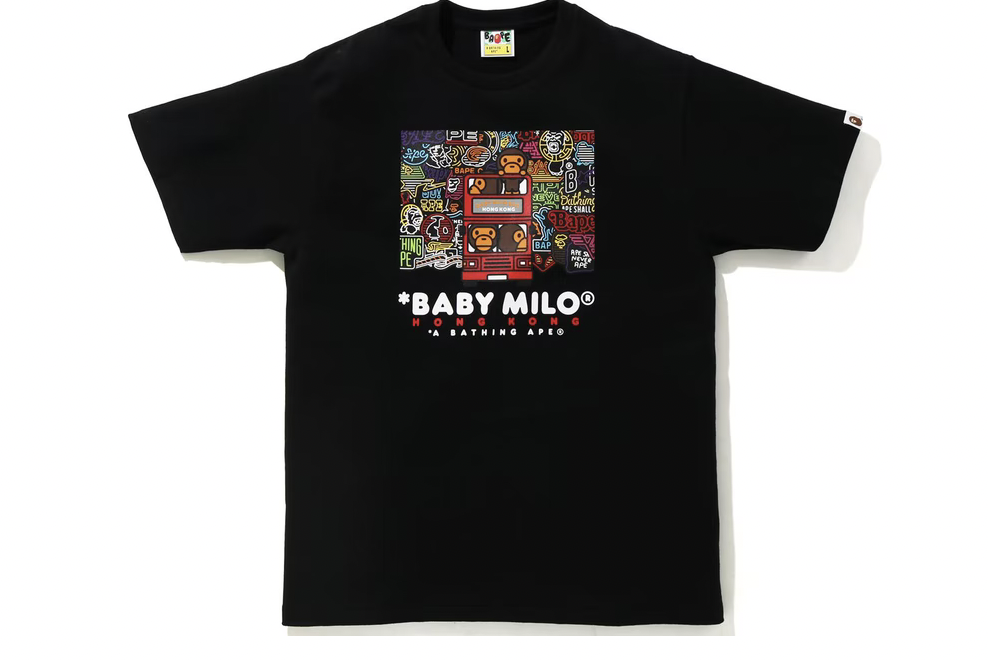 BAPE Hong Kong 15th Anniversary Baby Milo Tee Black