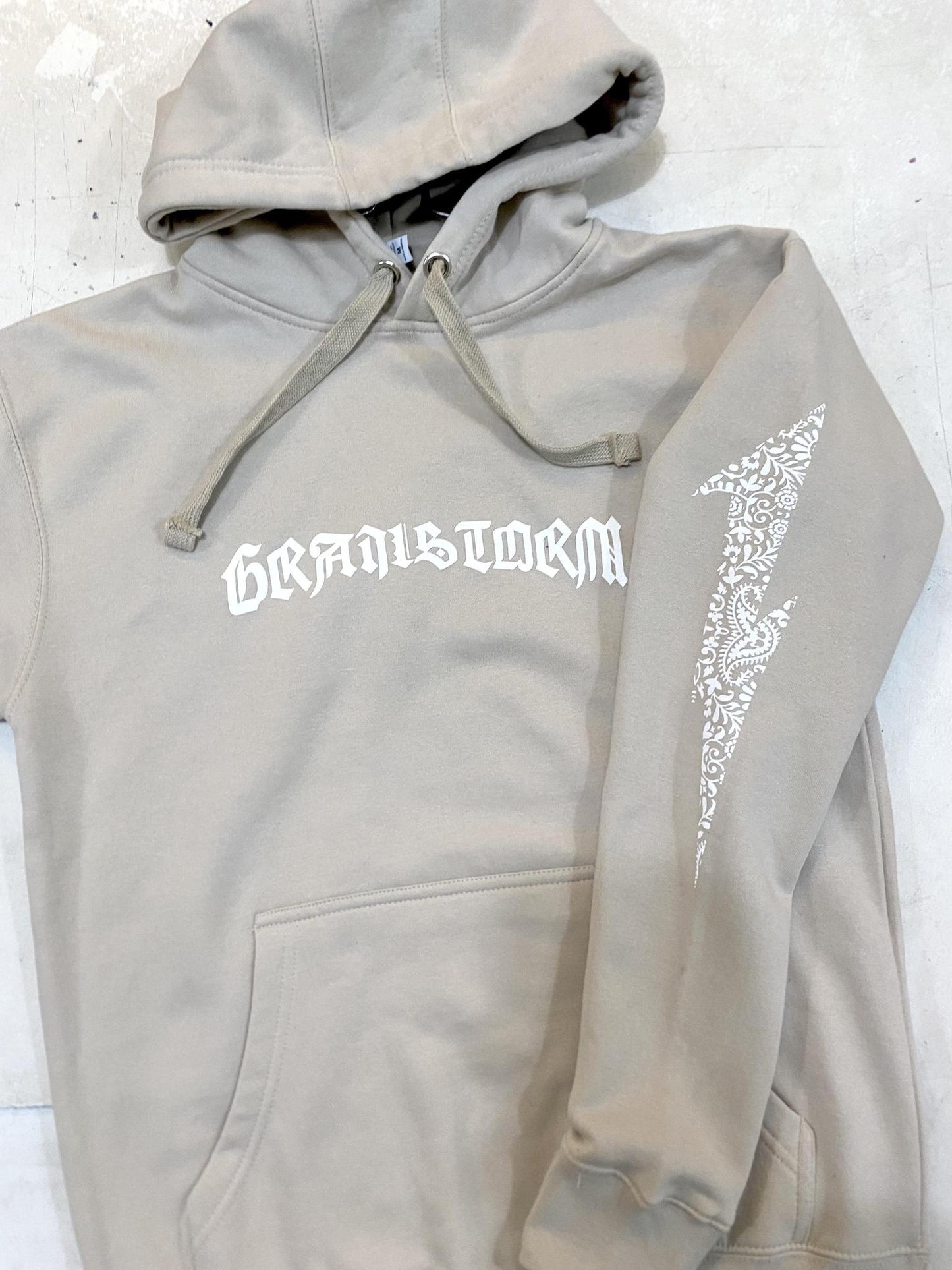 Grailstorm Tan Paisley Hooded Sweatshirt