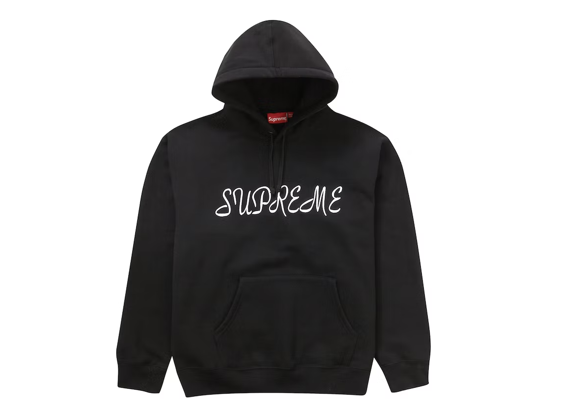 Supreme Script Hooded Sweatshirt Black