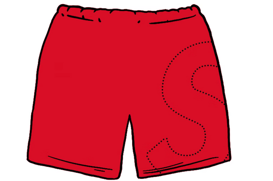 Supreme Laser Cut S Logo Sweatshort Red