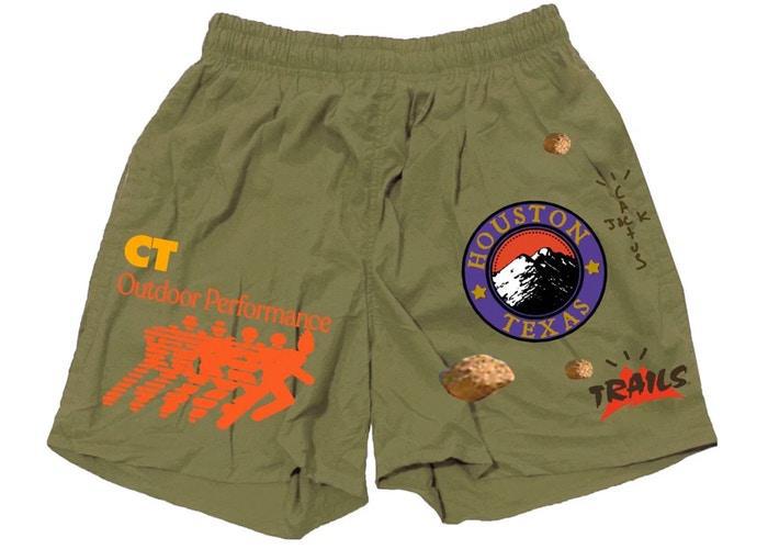 Travis Scott Running Wild Shorts Olive