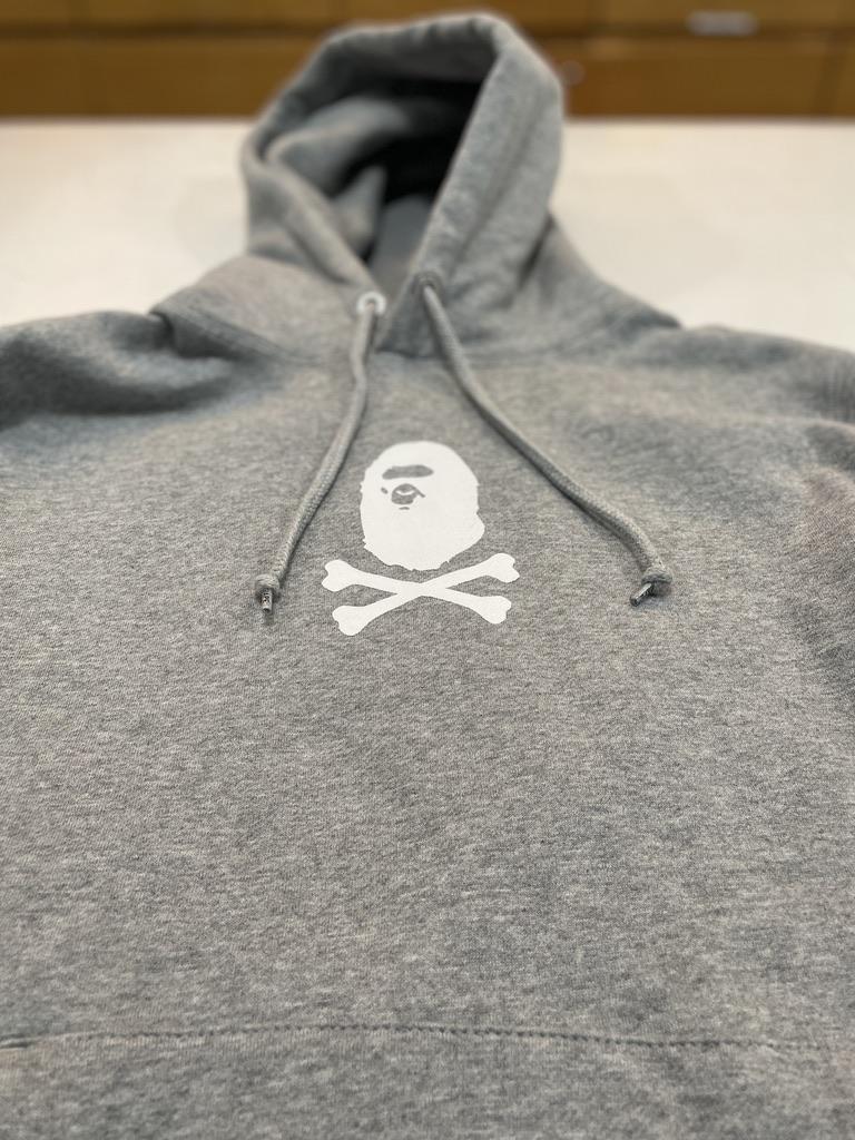 Small Ape Crossbone Relaxed Fit Pullover Hoodie Mens Grey