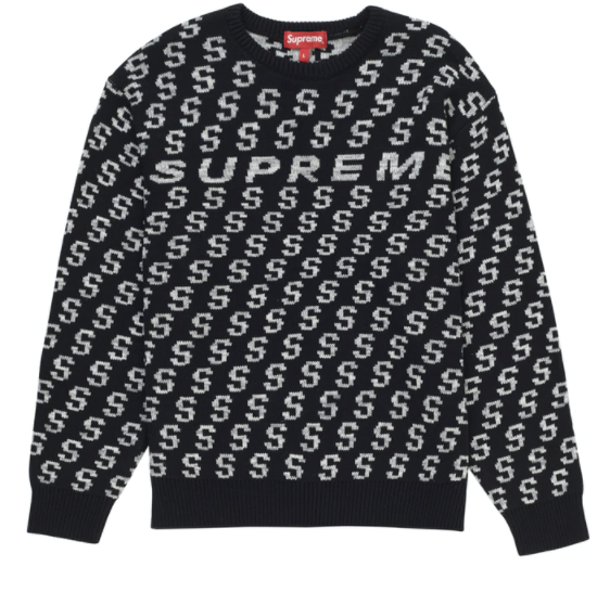 Supreme S Repeat Sweater Black