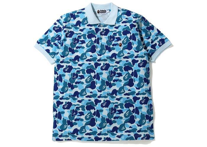 BAPE ABC Camo Ape Head One Point Polo Blue