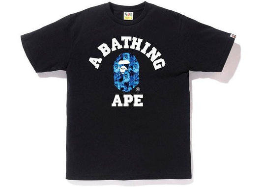 BAPE Flame College Tee Black/Blue