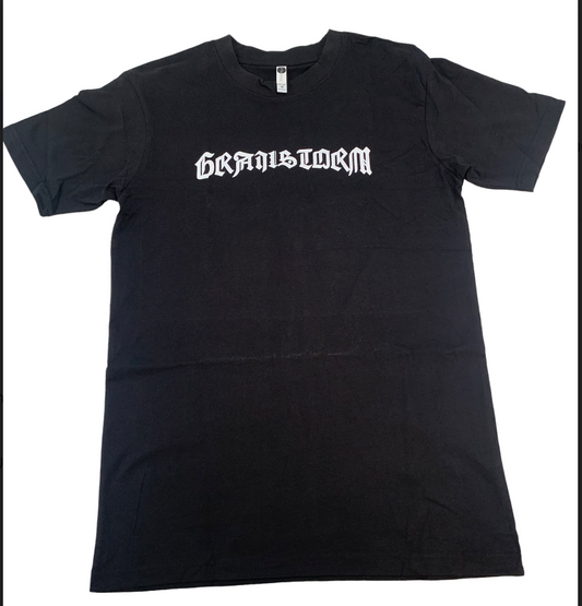 Black Grailstorm Paisley T-Shirt W/ White Text