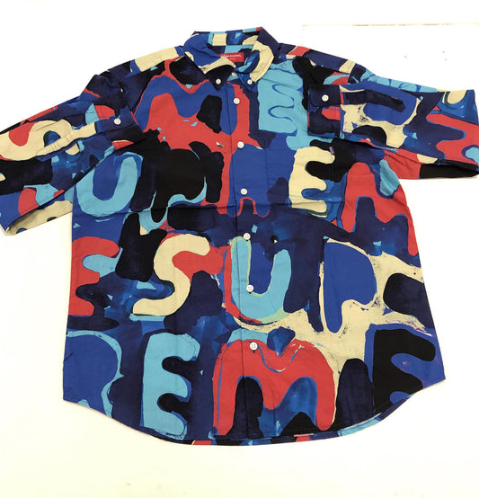 Supreme Painted Logo Shirt Royal