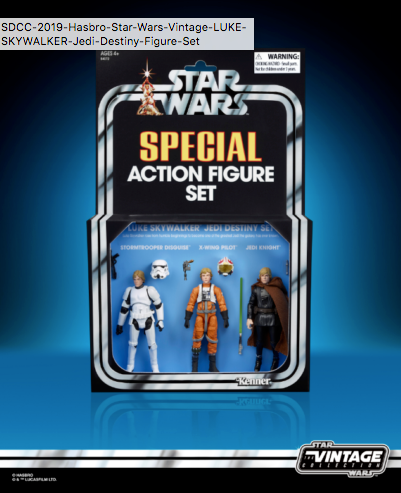 SDCC 2019! Hasbro Star Wars Vintage LUKE SKYWALKER Jedi Destiny Figure Set