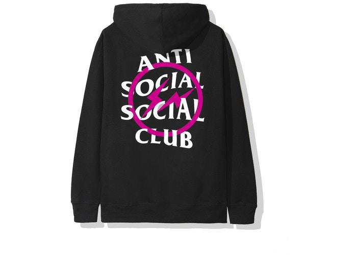 Anti Social Social Club x Fragment Pink Bolt Hoodie (FW19) Black