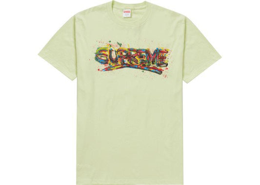 Supreme Paint Logo Tee Pale Mint