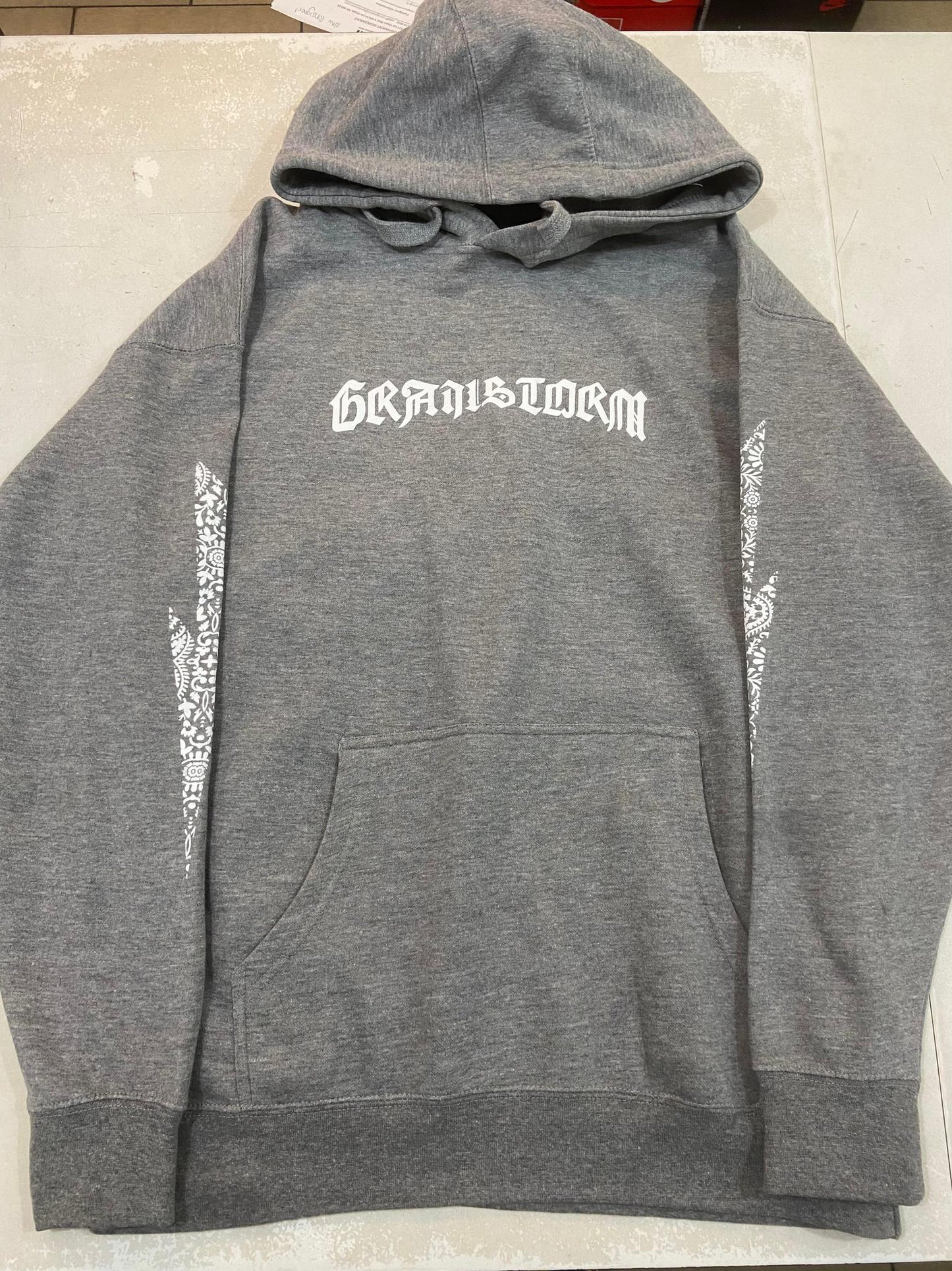 Grailstorm Paisley Hoodie Grey/White