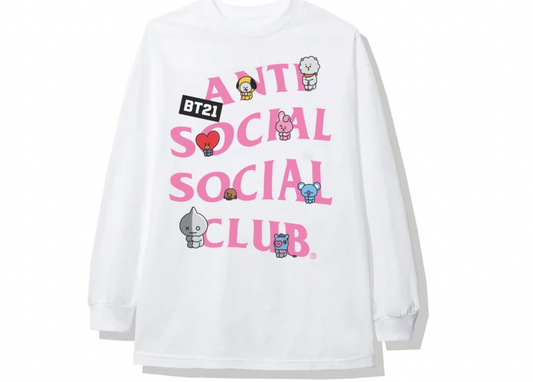 Anti Social Social Club x BT21 Back Track Long Sleeve Tee (FW19) White