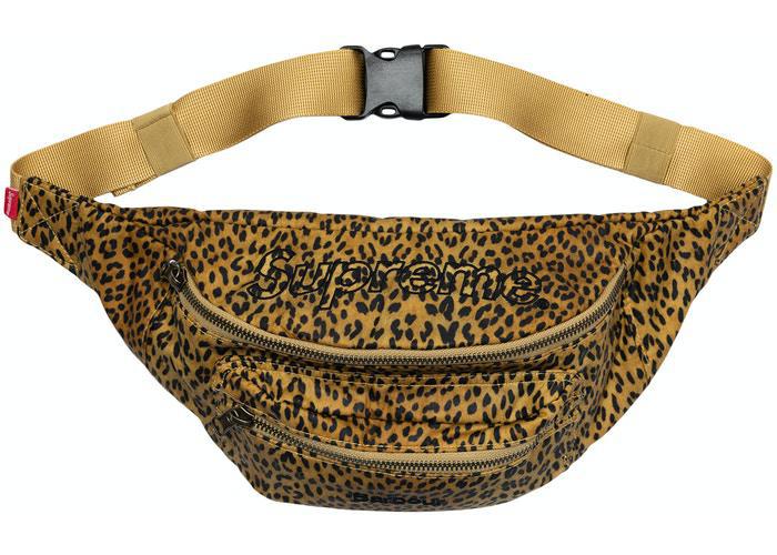 Supreme Barbour Waxed Cotton Waist Bag Leopard
