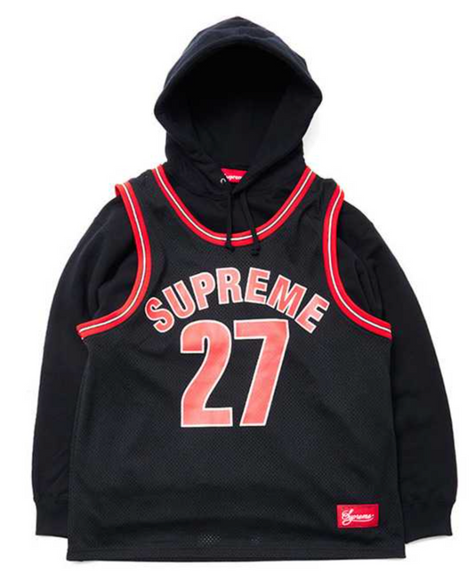 Supreme Basketball Jersey Hooded Sweatshirt Black