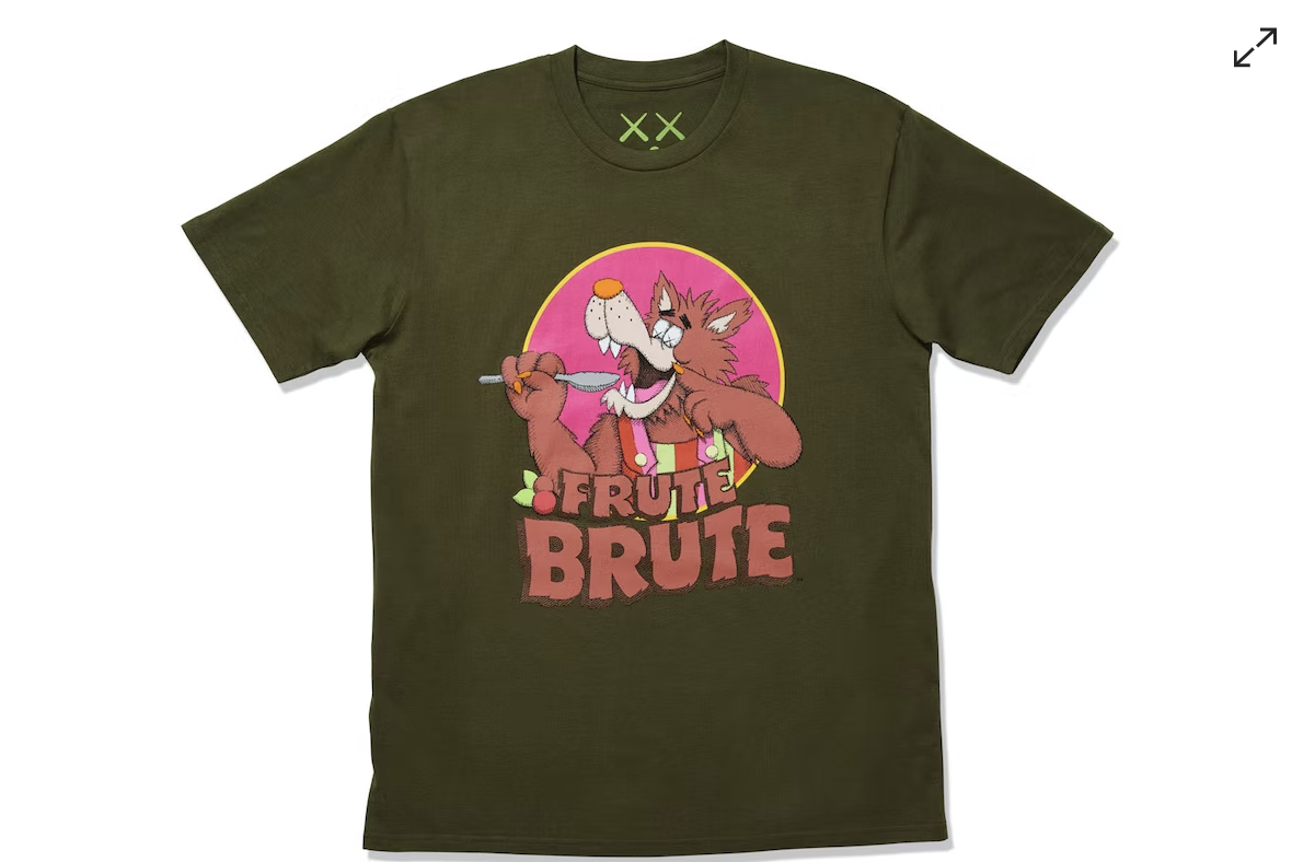 KAWS x Monsters Frute Brute T-shirt Olive