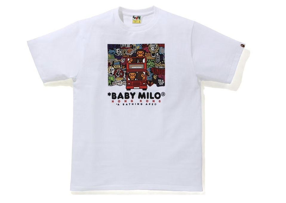 BAPE Hong Kong 15th Anniversary Baby Milo Tee White