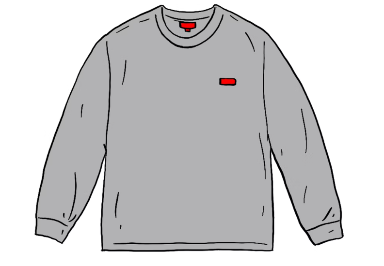 Supreme Small Box L/S L/S Tee Grey