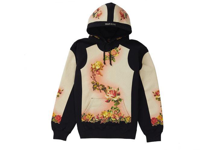 Supreme Jean Paul Gaultier Floral Print Hooded Sweatshirt Blac