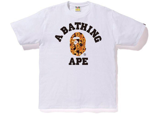 BAPE Flame College Tee White/Orange