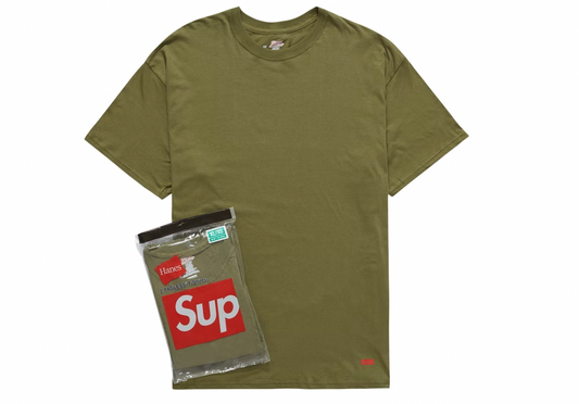 Supreme Hanes Tagless Tees (2 Pack) Olive