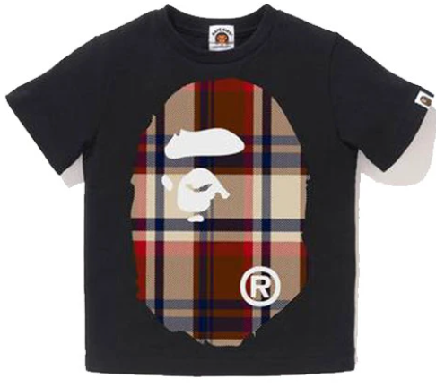 BAPE Check Big Ape Head Tee Black/Red